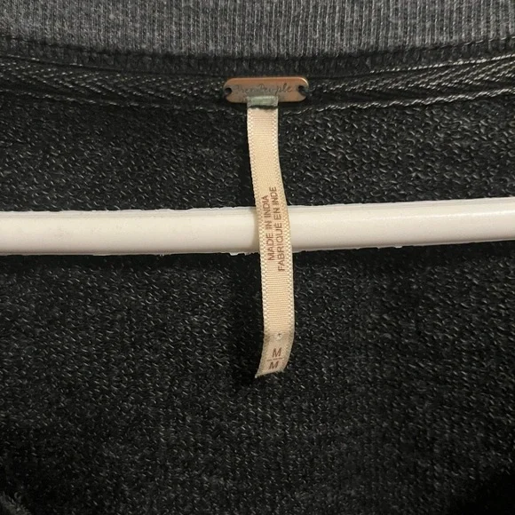 Free People Black and Gray Sweatshirt - Picture 3 of 4